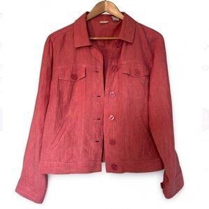 100% Linen Button Up Jacket Size Small